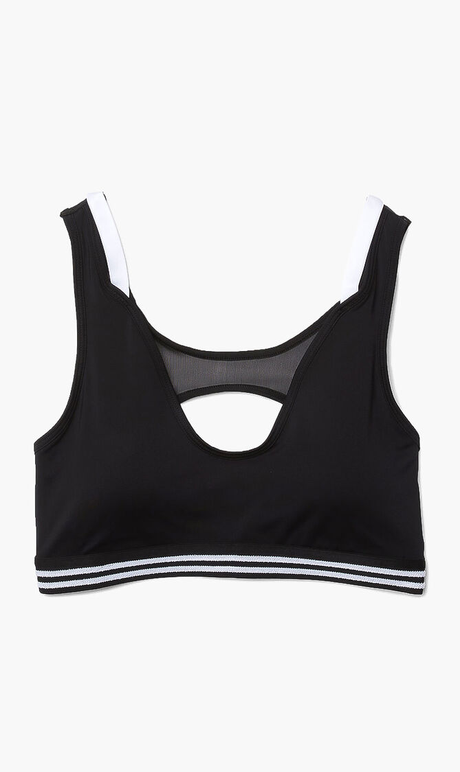 Contrast Accents And Cut outs Sports Bra