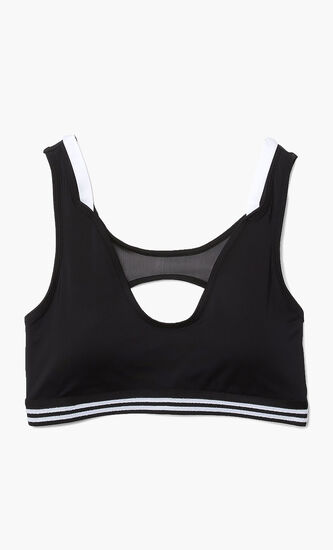 Contrast Accents And Cut outs Sports Bra