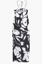 Floral Silk Crepe Sarong Dress