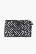 Jet Set Metallic Logo Jacquard Wristlet
