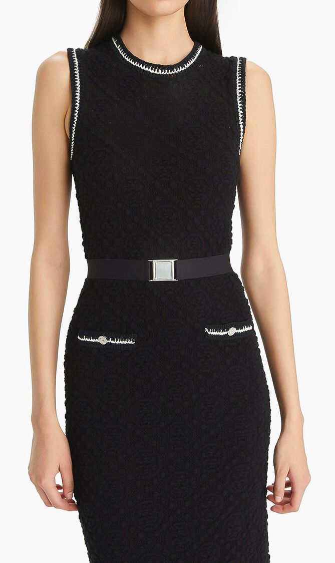 COTTON POINTELLE KNITTED TANK DRESS