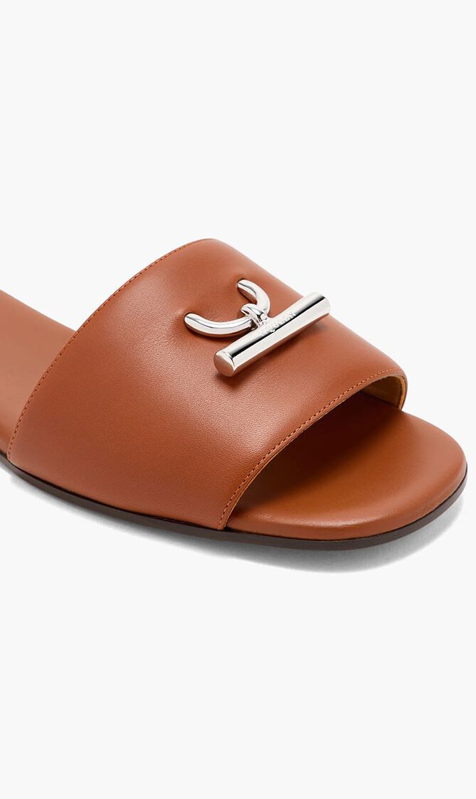 SANDAL S LEATHER SCARF SILVER