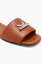 SANDAL S LEATHER SCARF SILVER