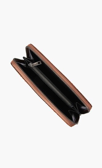 Snake Leather Zip-Around Wallet