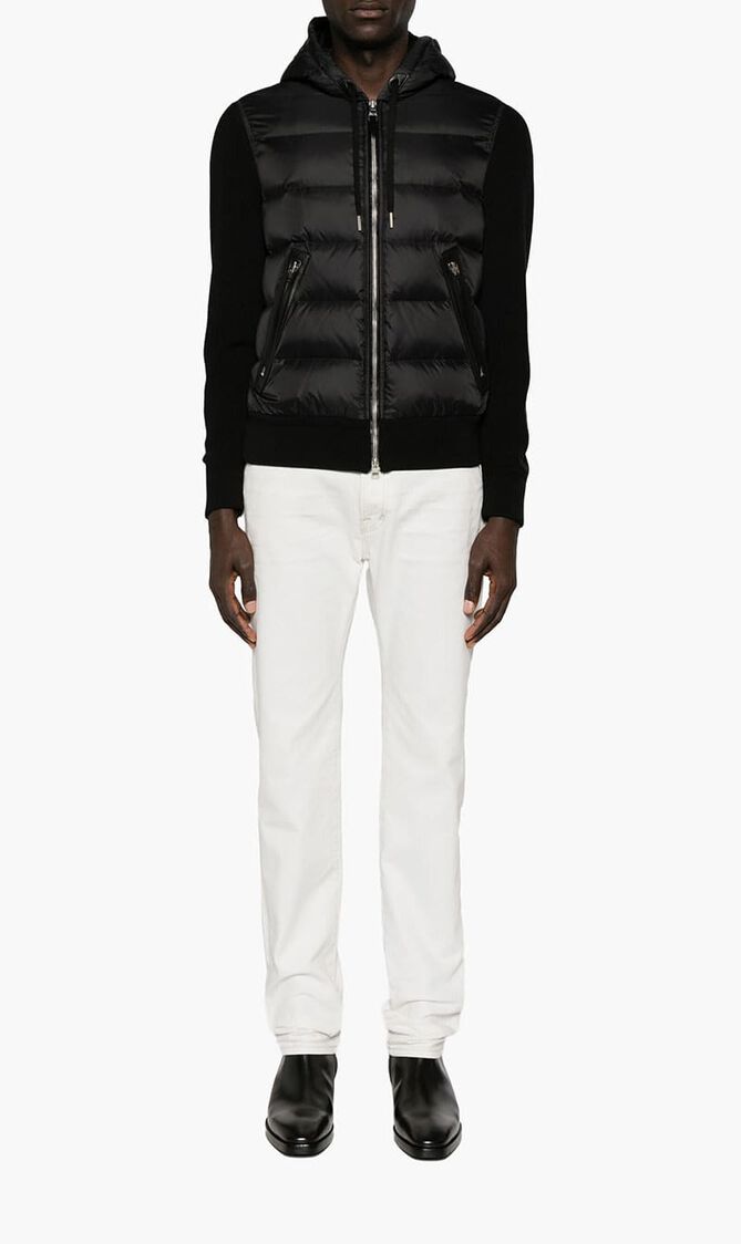 Hooded Jacket with Knit Insert