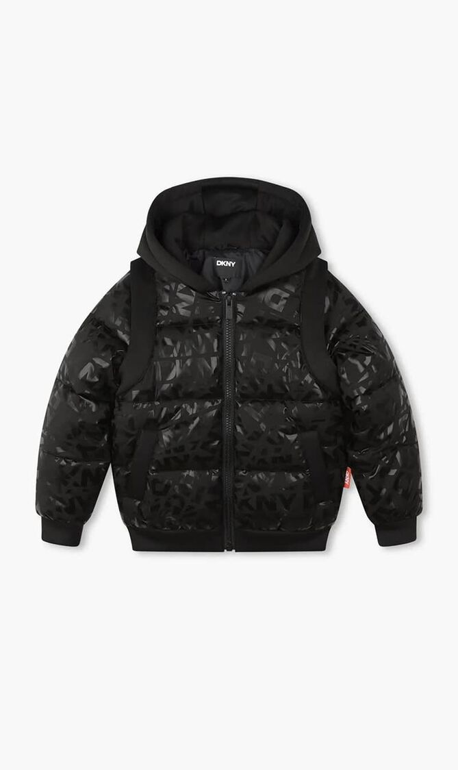 Monogram Print Puffer Jacket
