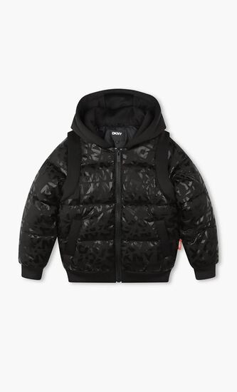 Monogram Print Puffer Jacket