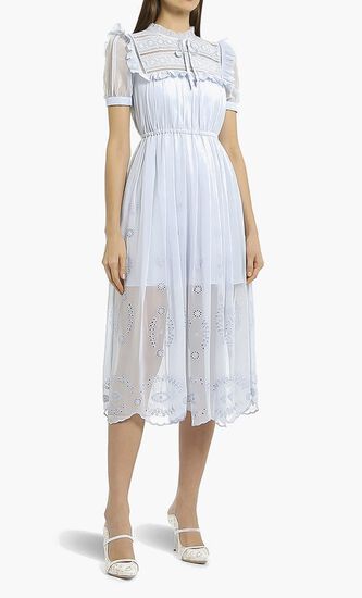 Broderie Chiffon Dress