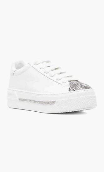 WHITE CALF SILVER SHADE STRASS