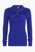 KNIT SWEATER LS SOFT RIB XNECK SOLID BLUE