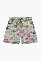 Flamingo Print Poplin Bermuda Shorts