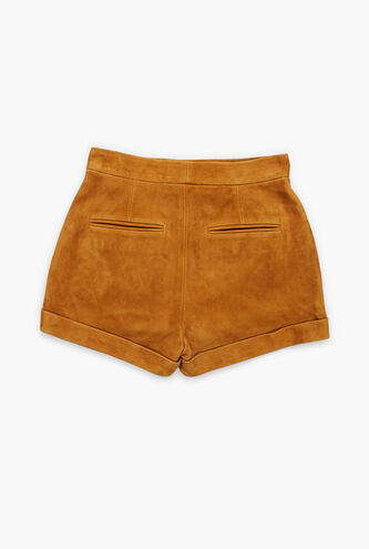 Plain Leather Shorts