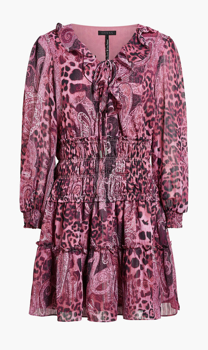 LS LACE UP FLARED LUCY DRESS