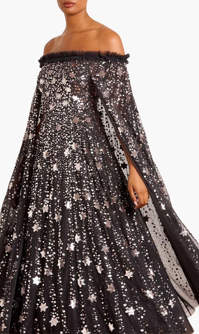 Shooting Stars Cape Ankle Gown