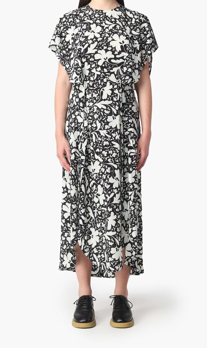 Floral Print Silk Dress