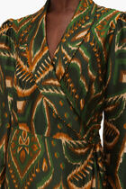 Ikat Long Sleeve Midi Dress