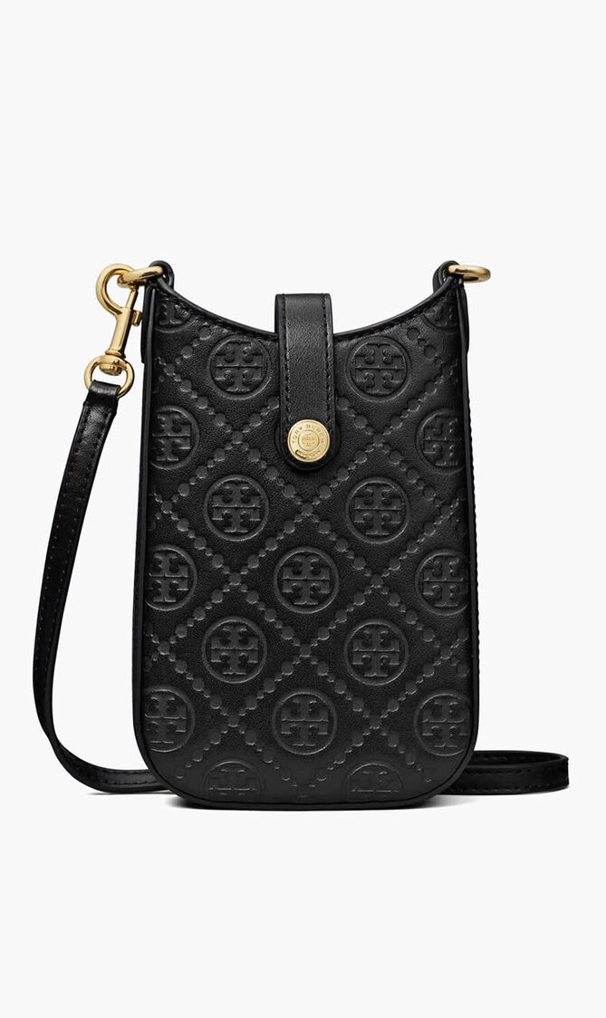 T Monogram Leather Phone Crossbody
