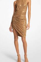 Hand-Embroidered Sequin Jersey Elliptical Dress