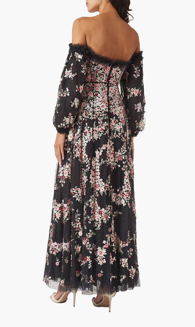 Lunaria Wreath Off Shoulder Gown