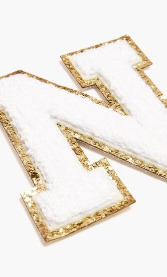 Chenille Sparkle Letter 'N' patch