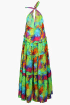 Tie and Dye Printed Halter Dress