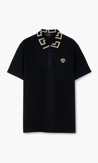 POLO CTN TAYLOR FIT EMB MEDUSA GRECA COLLAR
