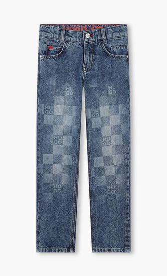 Monogram Print Jeans