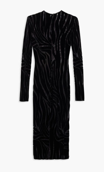 DRESS ZEBRA JERSEY VELOR JACQUARD FABRIC
