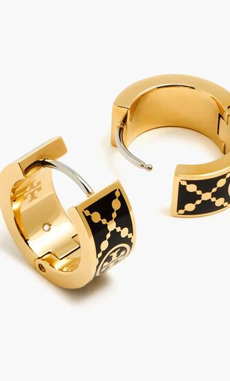 Small T Monogram Hoop Earrings