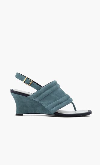 Puffy Wedge Suede Sandals