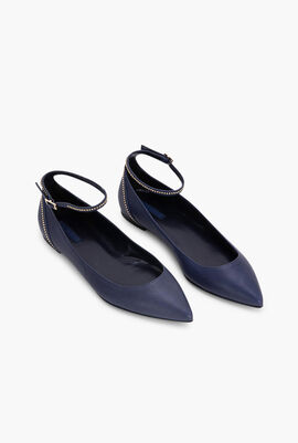 Pointy-Toe Leather Flats