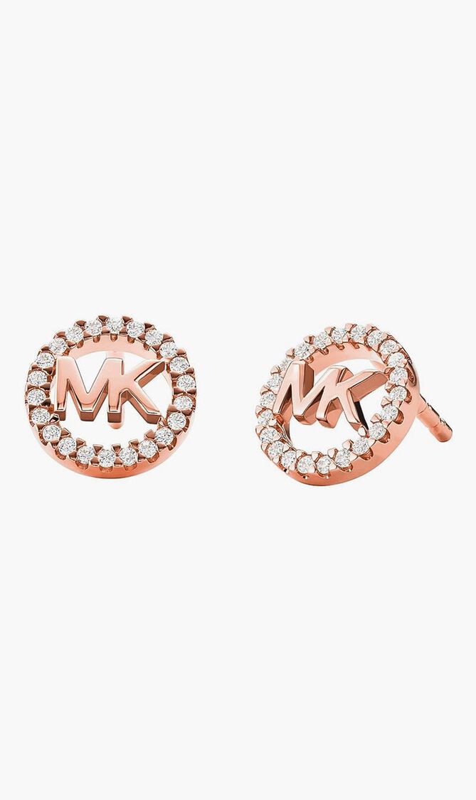 LOGO CIRCLE STUD ROSE GOLD