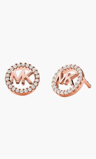 LOGO CIRCLE STUD ROSE GOLD