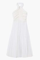 Pleated Sleeveless Polo Dress