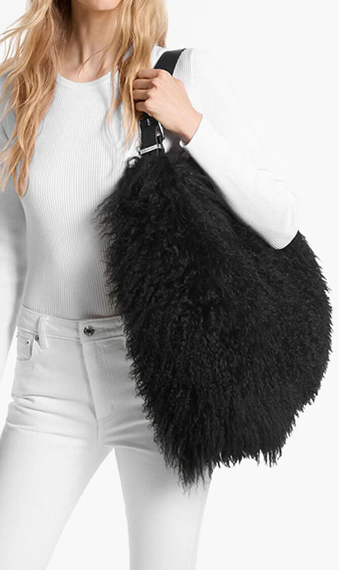 Nolita Large Shearling Leather Hobo Shoulder Bag