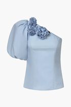 Flower One Shoulder Blouse