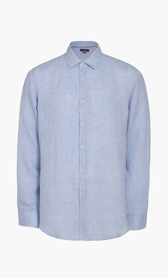 Drawstring Effect Linen Shirt