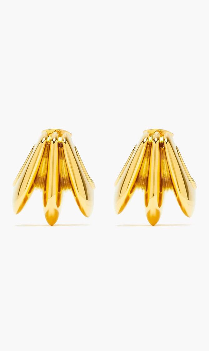 Hera Dome Triple Ridge Hoop Earrings