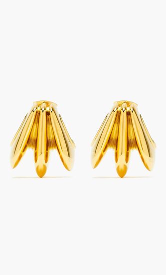 Hera Dome Triple Ridge Hoop Earrings