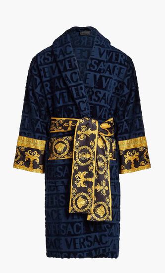 I LOVE BAROQUE BATHROBE BLACK