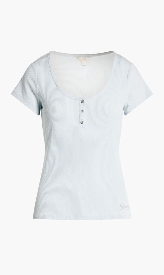 Karlee Jewel Button Henley T-shirt