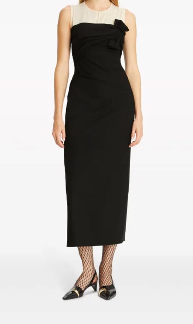 Knotted Stretch Wool Dress