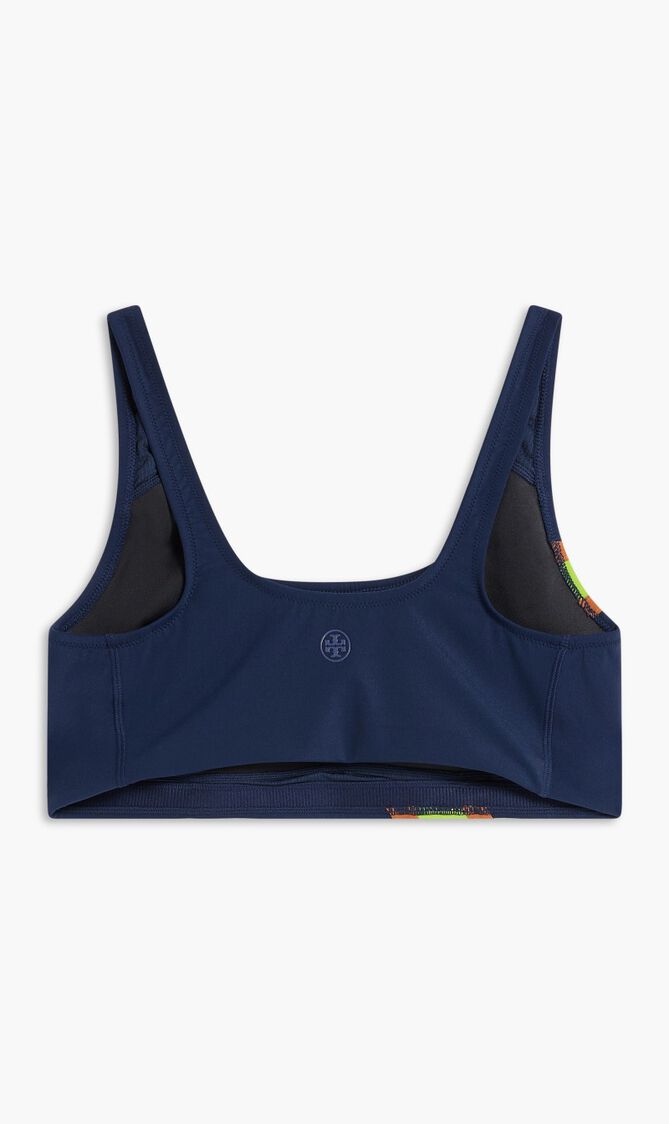TORY SPORT SCULPT GRAPHIC STRIPE SCOOP BRA