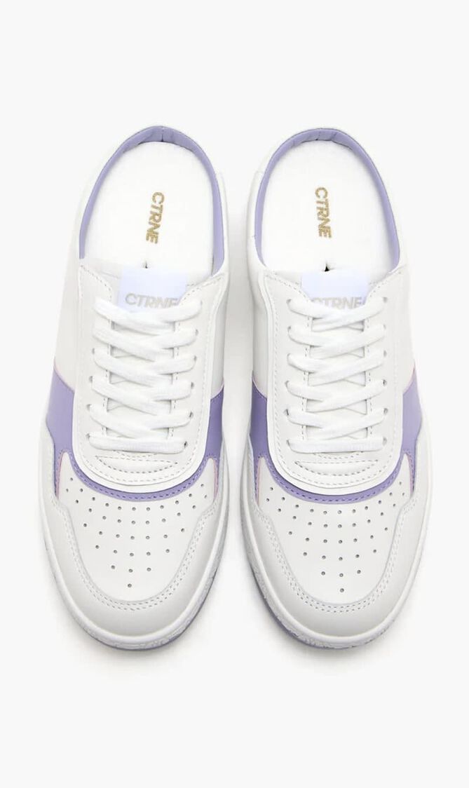 MULE WHITE PURPLE LEATHER LADIES