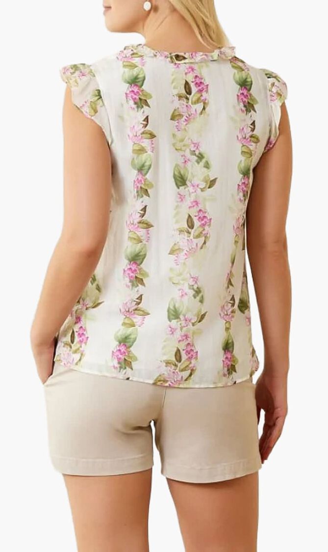 Agua Amara Orchid Dreams Sleeveless Ruffle Top