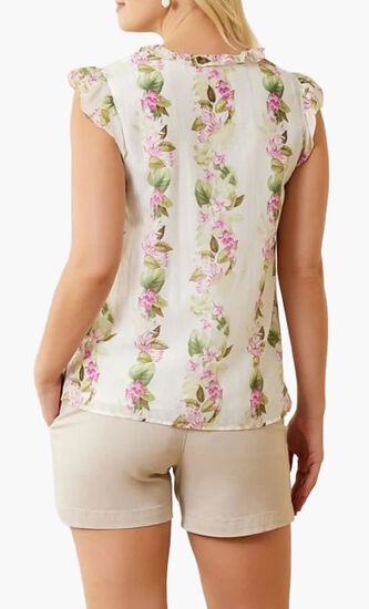 Agua Amara Orchid Dreams Sleeveless Ruffle Top