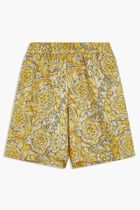 Barocco Print Silk Shorts