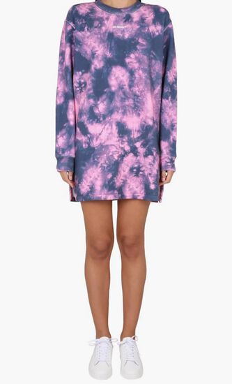 AOP TIE DYE ARROW SWEATDRESS PINK BLUE