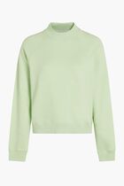 TORY SPORT FRENCH TERRY SHRUNKEN MOCK-NECK CREW
