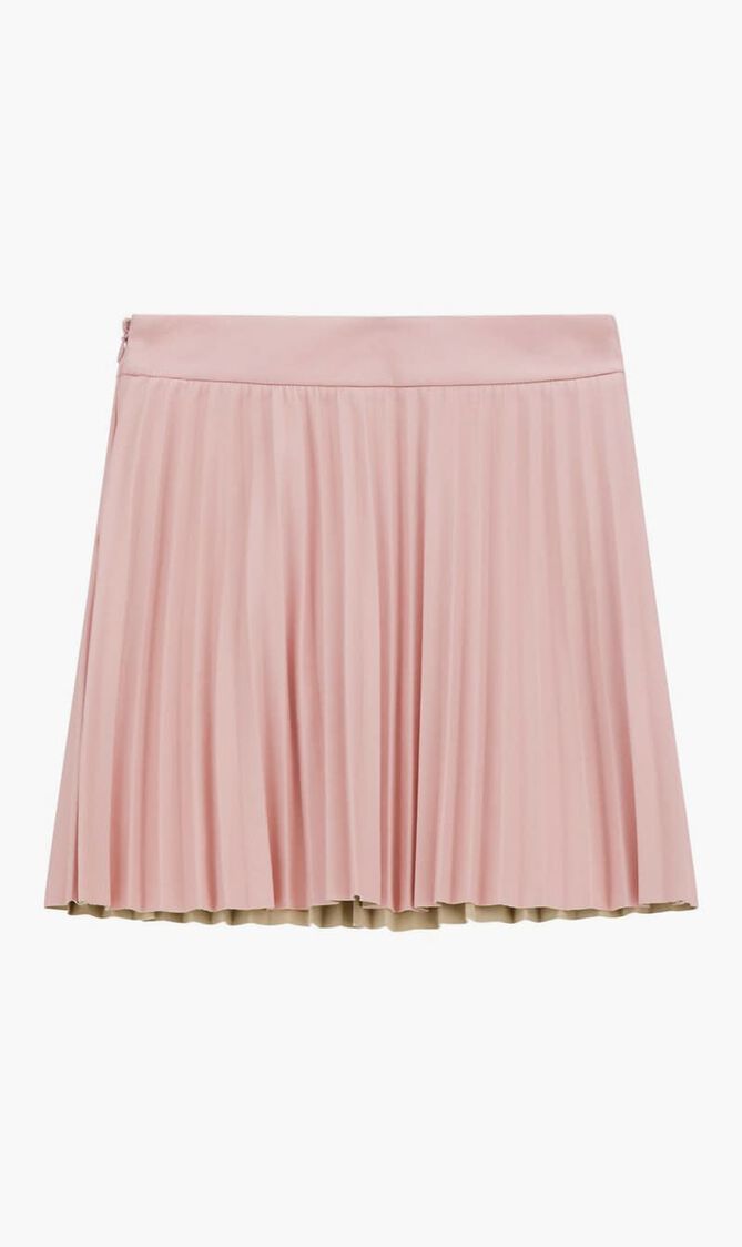 Leather Pleated Mini Skirt